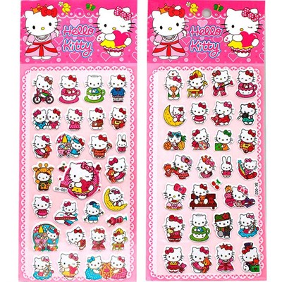 Наклейки 3D Hello Kitty 10*22 см, 5 дизайнов в ассортименте 75806 - фото 52626282