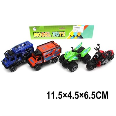 Набор машин 2896-80 4 машины в комплекте в пакете - фото 53241404