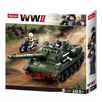 Конструктор WWII 38-0687 Вторая мировая война.Танк СУ 338 дет.в коробке - фото 53648299