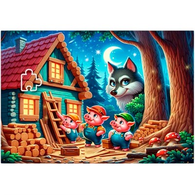 Пазл 50 Три поросенка УК50-0218 - фото 54005348