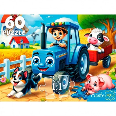 Пазл 60 Веселый трактор и компания Ф60-4527 - фото 54117991
