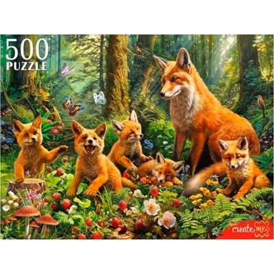 Пазл 500 Семья лис в лесу Ф500-6631 - фото 54118013