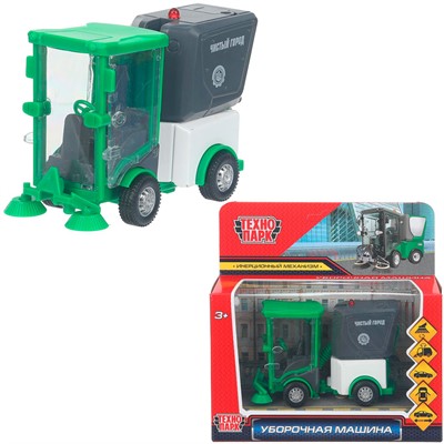 Модель VACCAR-11-GN Уборочная машина 11 см, двери, багаж, зеленый Технопарк  в кор. - фото 54457200