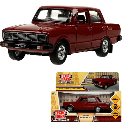 Модель AZLK2140M-12-CRY АЗЛК Москвич-2140sl, 12,5 см, инерция,вишневый Технопарк  в кор. - фото 56597418