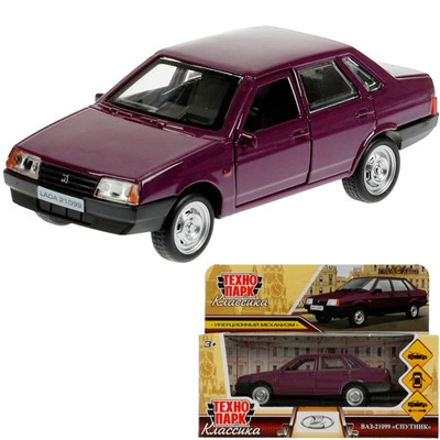 Модель 21099-12-PRL LADA-21099 "СПУТНИК" 12 см фиолетовый Технопарк в коробке /72/ - фото 56942182