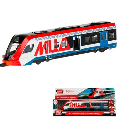 Модель IVOLGA-19SLMOS-WHBU ЭЛЕКТРОПОЕЗД МЦД длина 21,5 см Технопарк в коробке /72/ - фото 56942187