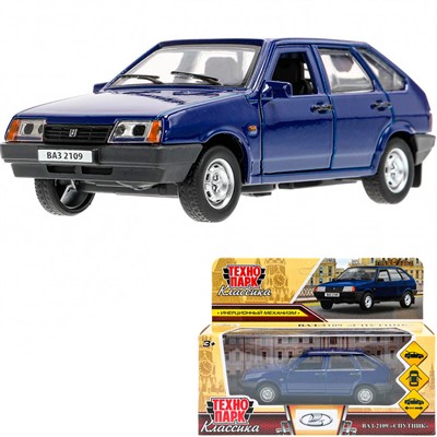 Модель 2109-12-BU ВАЗ-2109 "СПУТНИК" 12 см, двери, багаж, инер,темно-синий Технопарк - фото 56942203