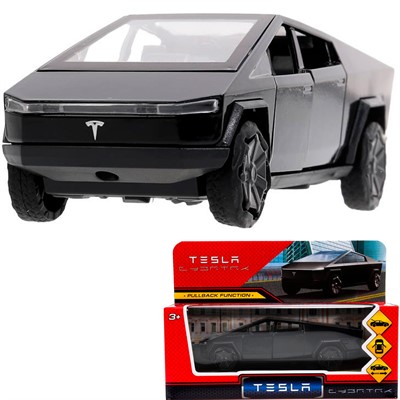 Модель CYBERTRCK-12 tesla cybertruck 13,7см двери, багаж, инерц, черн, Технопарк  в кор. - фото 56942208