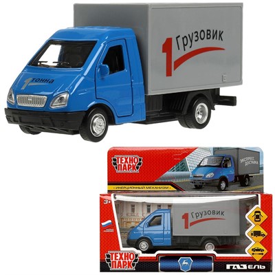 Модель GAZ3302KUNG-13-BU ГАЗ-3302 Газель  12,7 см, двери, багаж, инерц, синий Технопарк в кор. - фото 56942286