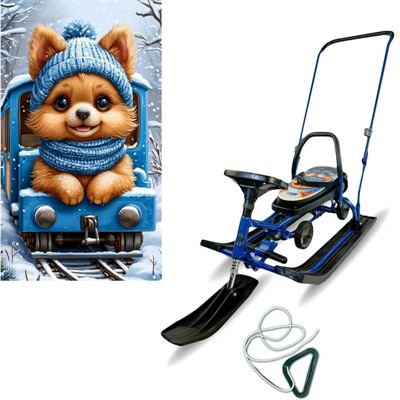 Снегокат 109 SNOWKAT Wheel Щенок с П-образным толкателем и колёсами - фото 57057599