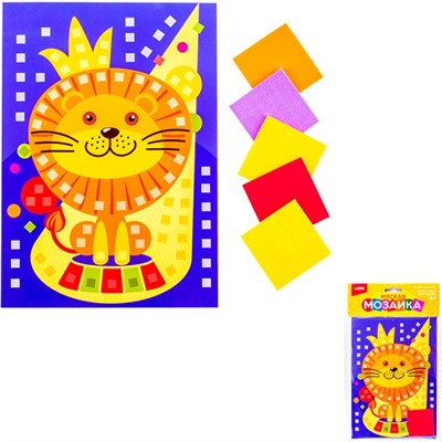 Набор для творчества Мозаика мягкая Лев.Малый набор Кэ-001 - фото 57523508