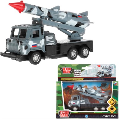 Модель SB-16-78-1-WB ГАЗ 66 с ракетой Технопарк  в коробке - фото 57523541