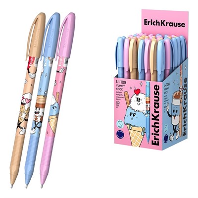 Ручка шарик синий U-108 Stick Yummy 1.0, Ultra Glide Technology 63106 /Erich Krause/ - фото 57758732