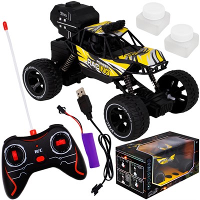 Машина на радиоуправлении Young Racer MK338-36 Вездеход, пускают мыльные пузыри, желтый в коробке - фото 58176804