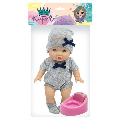 Пупс Miss Kapriz MK2520K-G 20 см. с аксесс., в пак. - фото 58176826