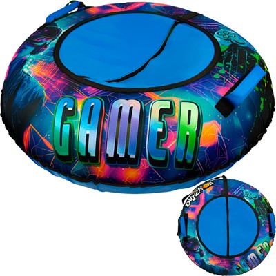 Тюбинг для катания 100 см Dvizhok Оксфорд Gamer на клапане + камера + коробка - фото 58287842