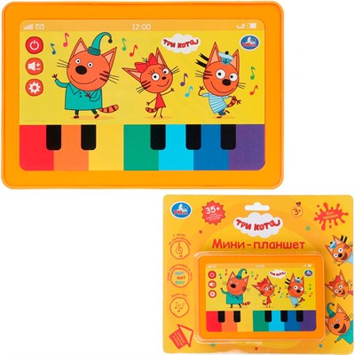 Игрушка на батарейках Планшет Мини Три кота 35+ песен, скороговорок и стихов Умка HT1505-R1 - фото 58509840