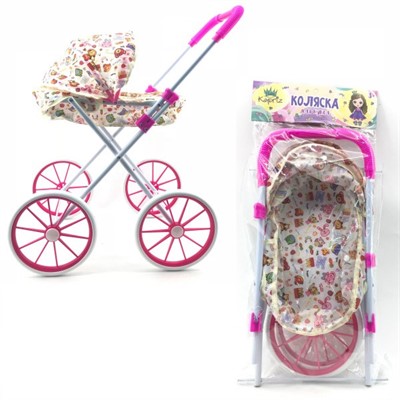 Коляска д/куклы Miss Kapriz MKD15C большие колеса в пак. - фото 58953991