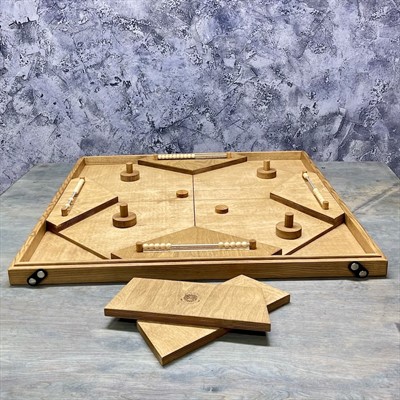Настольная игра из дерева Аэрохоккей на 4-х L - фото 59065909