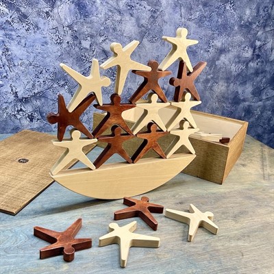 Настольная игра из дерева Акробаты в коробке № 3 S - фото 59066364