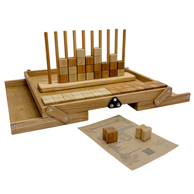 Настольная игра из дерева 4 в ряд с кубиками М - фото 59066465