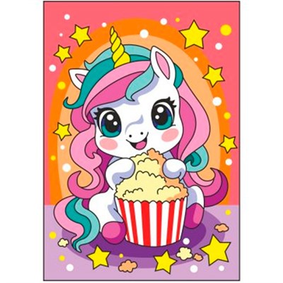 Набор для творчества Картина по номерам для малышей 20х30 Единорожка Ркн-130 Lori - фото 59177874