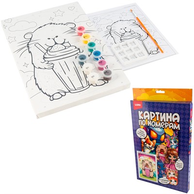 Набор для творчества Картина по номерам на холсте 20*30 см Капибара с коктейлем Рхд-043 Lori - фото 59177880