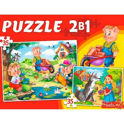 Пазл 35 и 35 эл. МАКСИ 2 в 1 Сказки из детства №2 П35-7253 - фото 59292707