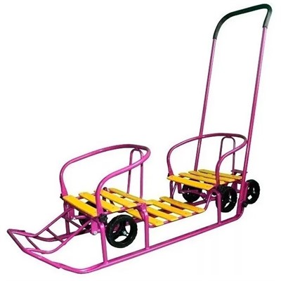 Санки Погодки д/двойни универсал 1 фиолетовый - фото 59524225