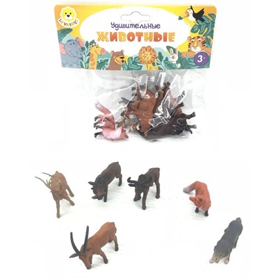 Набор животных Levatoys MK2207-14 Дикие в пак. - фото 59736326