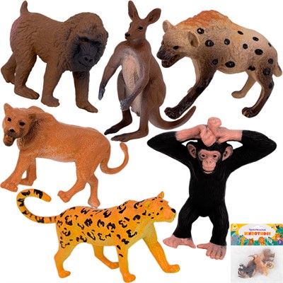 Набор животных Levatoys MK2207-15 Дикие в пак. - фото 59736329