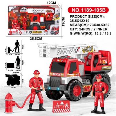 Машина на батарейках 1189-105B Спецтехника свет, звук в кор. - фото 59736404