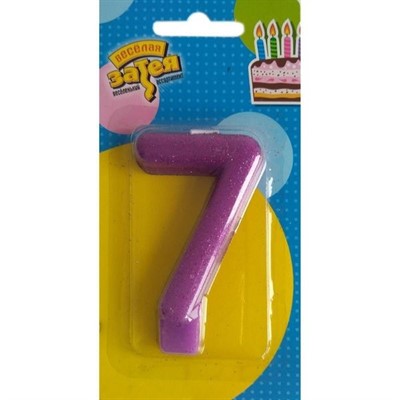 Свеча цифра "7" Блестящая 7,6 см 1502-2153 - фото 60152675