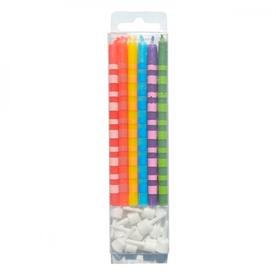 Свечи Ассорти в полоску 12шт 10см 6024987 - фото 60515283