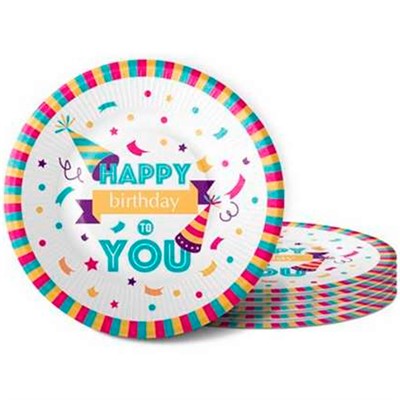 Тарелка Веселая вечеринка 18 см (6шт) L0275 - фото 60515302