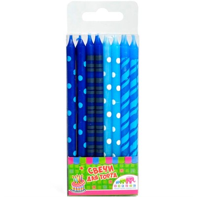 Свечи для торта "Голубое ассорти" 12 см (16 шт./уп.) Ч02528 - фото 60515309