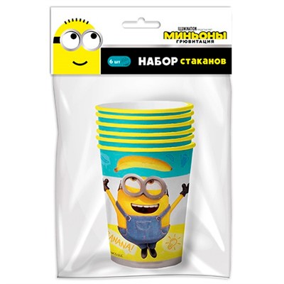 Стаканы бумажные Миньоны 250мл 6шт 1195533 - фото 60515321
