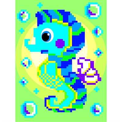 Набор для творчества Алмазная мозаика Морской конек 20*15см частичная выкладка 90786 - фото 60726791