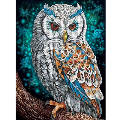 Набор для творчества Алмазная мозаика Сова 40*50см частичная выкладка 73528 - фото 60726832