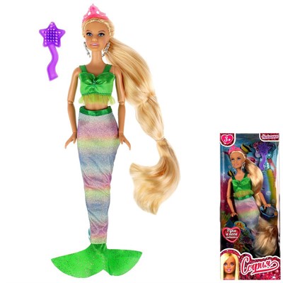 Кукла Карапуз 66001M-LH3-S-BB 29 см София руки и ноги сгиб, русалка /48/ - фото 60836475