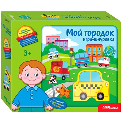 Деревянная Игра Мой городок Игра-шнуровка 89817 - фото 61080374