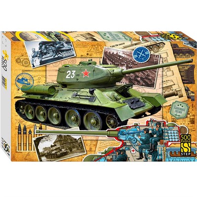 Пазл 500 Танк Т-34 91067 Степ - фото 61080681