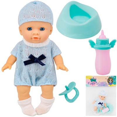 Пупс Miss Kapriz MK2518KB-G 17 см с аксесс. в пак. - фото 62570819