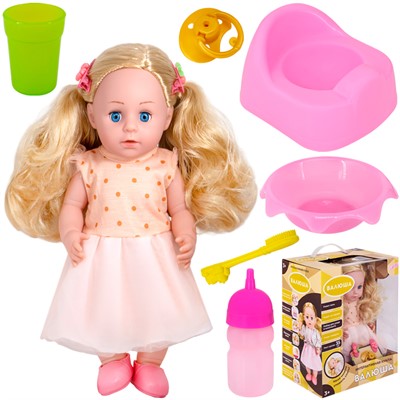 Пупс R324001-2 Валюша 35 см с аксесс. в кор. - фото 62572403