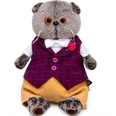 Басик в бордовом жилете с розочкой Ks30-178 - фото 62598415