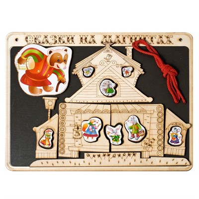 Деревянная сказка на магнитах Теремок К-0543/8 - фото 62607044