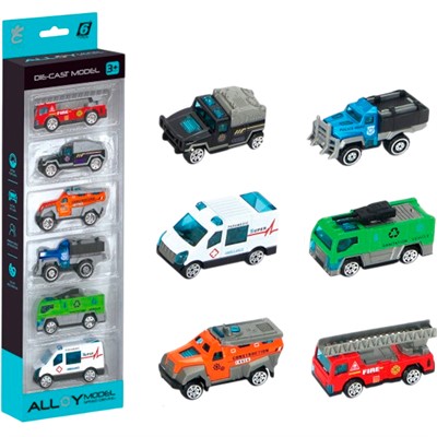 Набор машин A6130-11 пластик 6 шт в кор. - фото 62657005