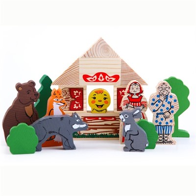 Деревянный конструктор Сказки Колобок 4534-2 - фото 62736139