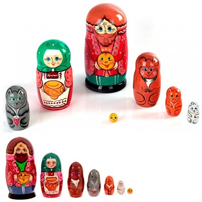 Деревянная матрешка Колобок 7 шт. Р-45/742 - фото 62737004