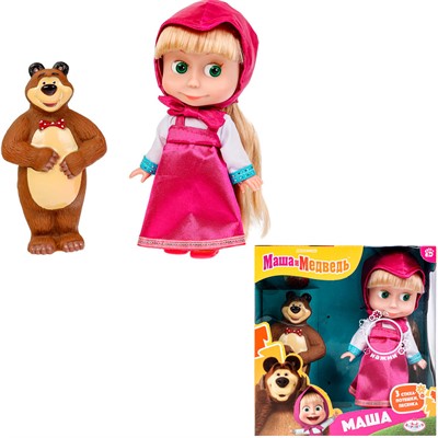 Кукла Карапуз 83031X23 Маша 15см, озвуч., Мишка,Маша И МЕДВЕДЬ - фото 62742839